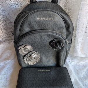 Michael Kors Floral Backpack and Wallet Set